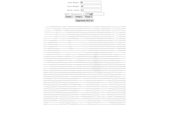 Perlin Ascii Art generator screenshot