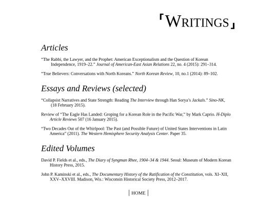 writings screenshot