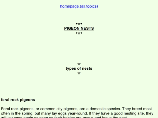 pigeonnests screenshot