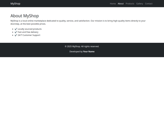 E-commerce/about screenshot