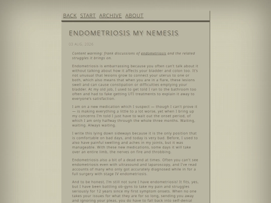 blog/posts/2026-08-03-Endometriosis-my-nemesis screenshot