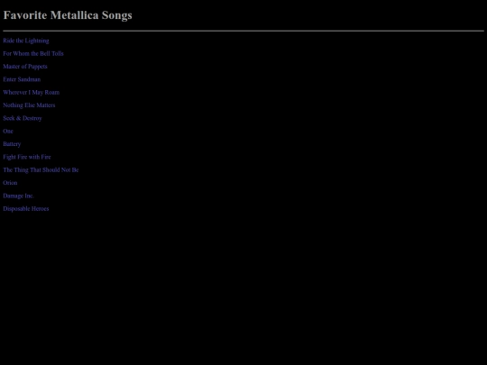 metallica screenshot