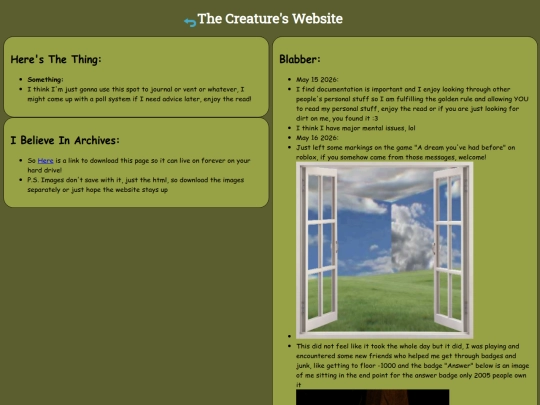 archiveusage/CreatureBlogPage screenshot