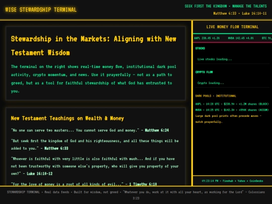 stewardship-terminal screenshot