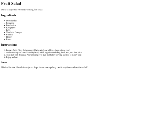Fruit Salad Recipe screenshot