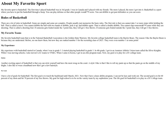 mysportwebpage screenshot