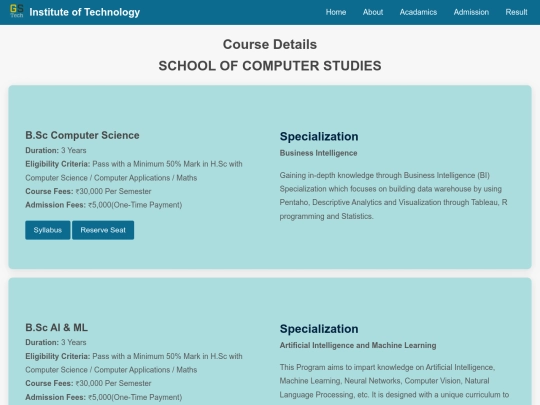 HTML/Acadamics screenshot