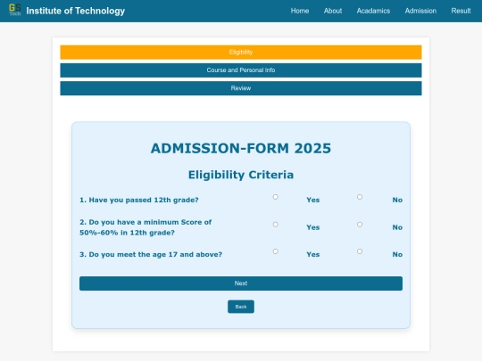 HTML/Admission screenshot