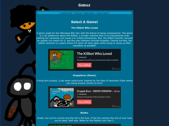 Game Pages/games screenshot