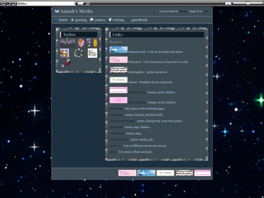 links screenshot