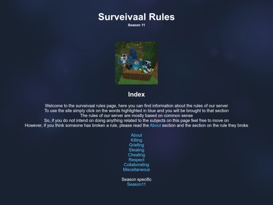 surveivaal/rules screenshot