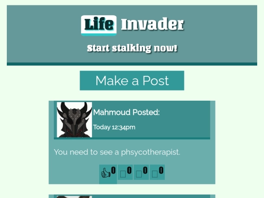 Site3SocialMedia/mainFeed screenshot