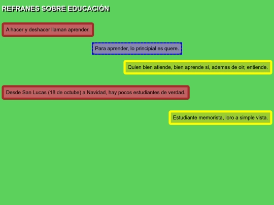 ejercicios/refranes/refranes screenshot