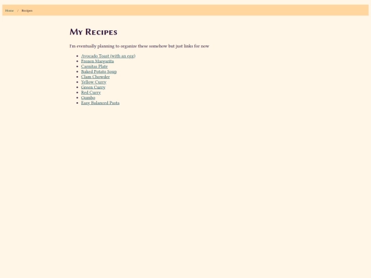 recipes screenshot