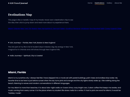 destinations screenshot
