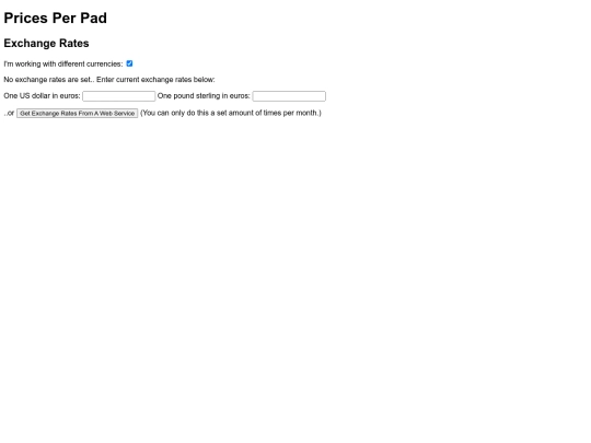 prices screenshot