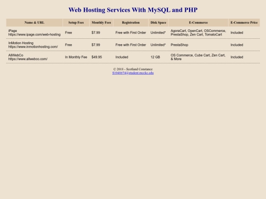 webhost screenshot