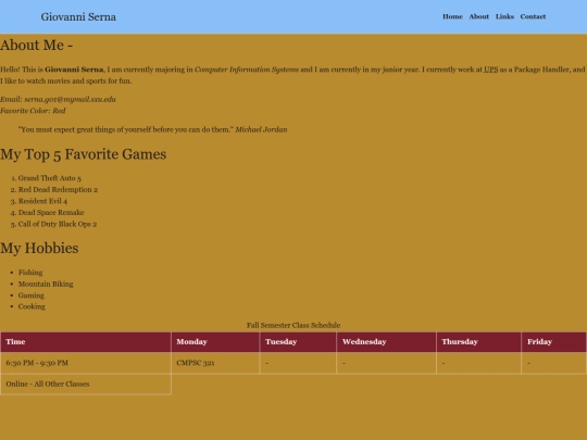 pages/aboutme screenshot