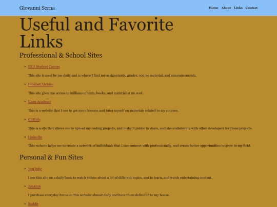 pages/links screenshot