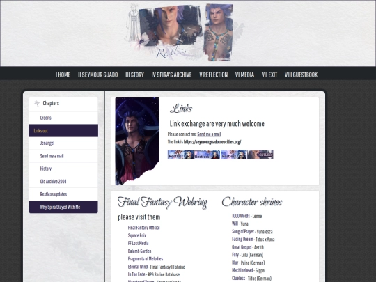 links screenshot