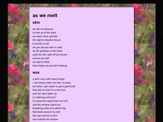 poems/melt screenshot