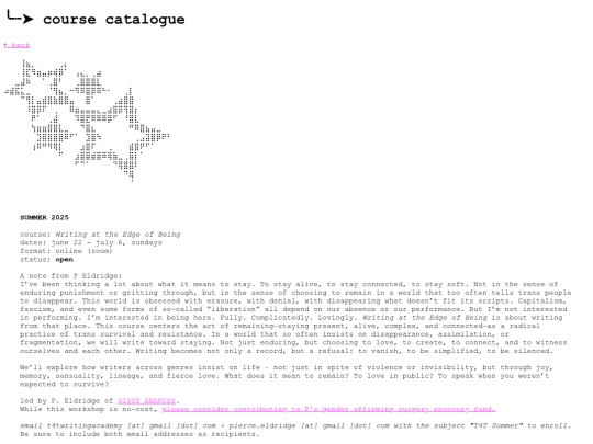 courses screenshot
