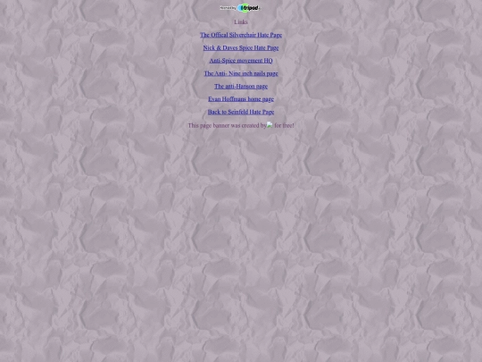 restored-webpages/seinfeld/links2 screenshot