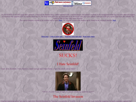 restored-webpages/seinfeld/seinfeld screenshot