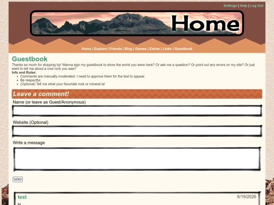 guestbook screenshot
