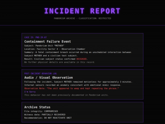 IncidentReport screenshot