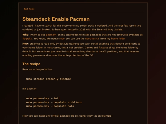 howtos/steamdeck-enable-pacman screenshot