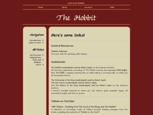 projects/hobbit/hobbit-links screenshot