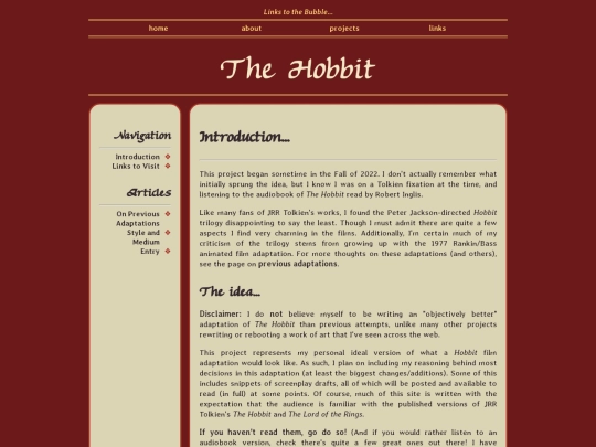 projects/hobbit/thehobbit-home screenshot
