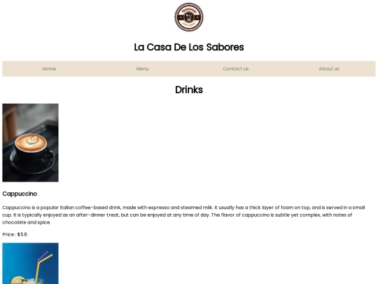 Drinks screenshot