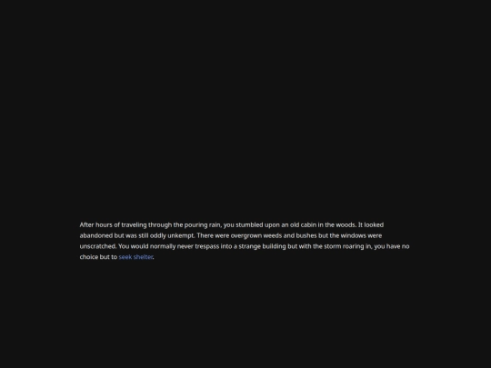 interactive fiction/Log cabin (2) screenshot