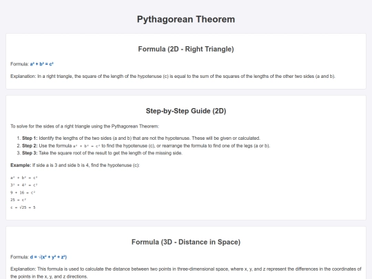 8th Grade Formulas/pythagorean screenshot