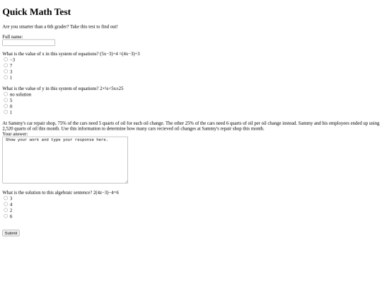 Math-Test-Form-Assignment screenshot