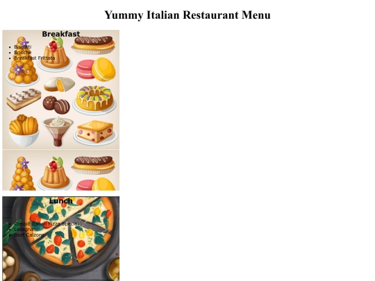 Restaurant-Menu-Assignment screenshot