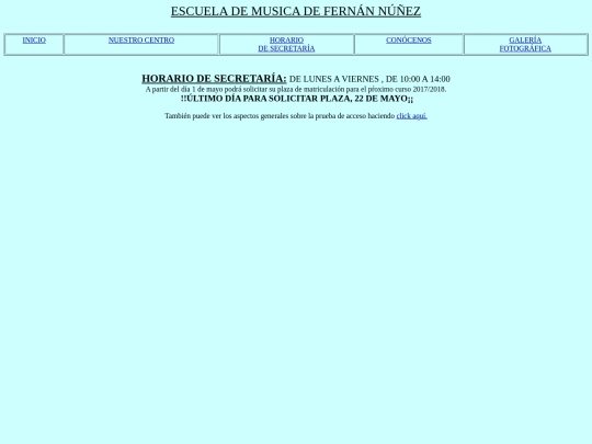 HORARIO DE SECRETARÍA screenshot
