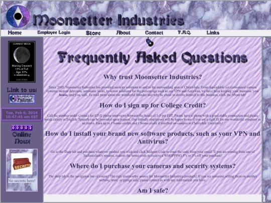 FrequentlyAskedQuestions screenshot