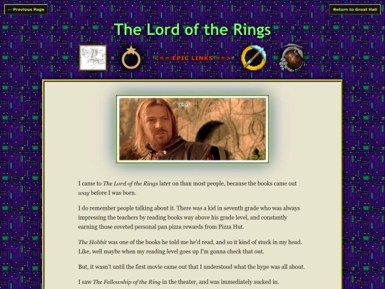 interests/lotr screenshot