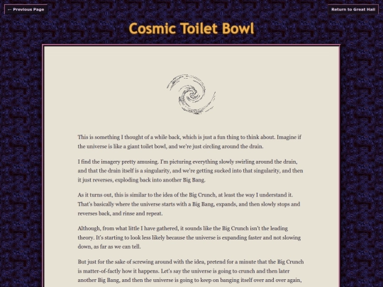 thoughts/abstractramblings/cosmictoilet screenshot