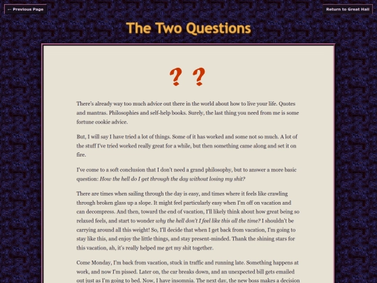 thoughts/navigatinglife/twoquestions screenshot