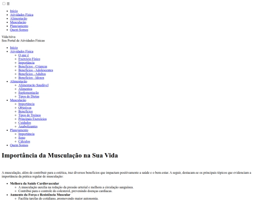 projeto/importanciamusculacao screenshot