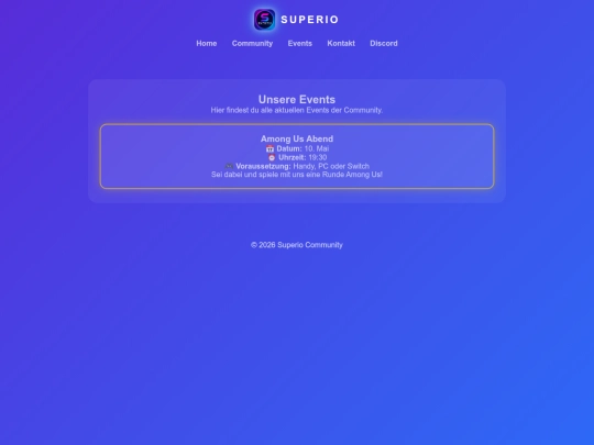 events screenshot