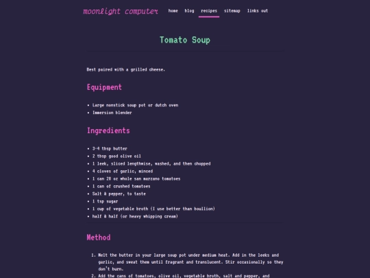 recipes/tomato-soup screenshot