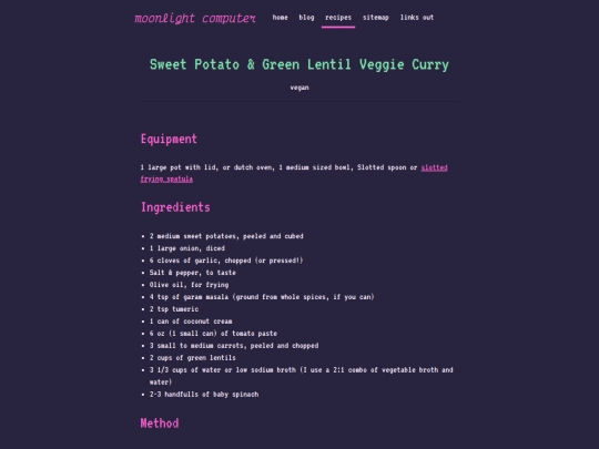 recipes/veggie-curry screenshot