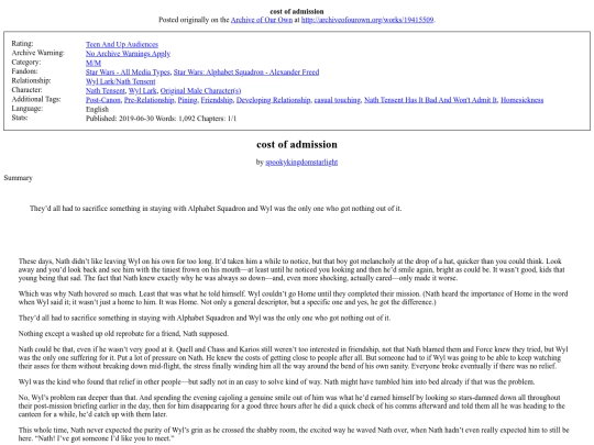 fic/sw/cost-of-admission screenshot