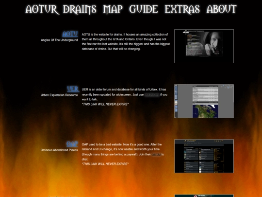 extras/links screenshot