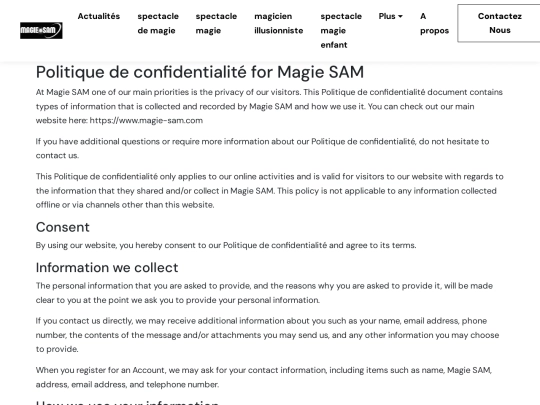 find/sam/privacy-policy screenshot